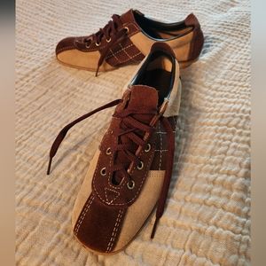 Vintage Dexter Brown and Beige Argyle Bowling Shoes Size 7M